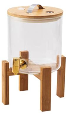 GTHTUHFD Distributeur De Boissons, Distributeur De Boissons en Fût, Baril De Boissons en Verre Robinet en Acier Inoxydable Distributeur De Boissons en Verre,5L