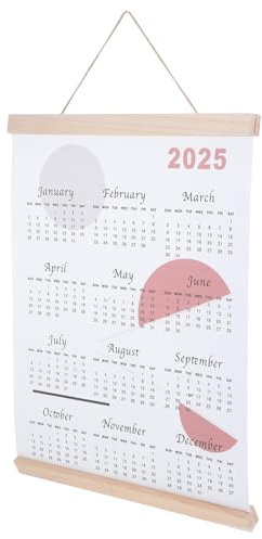 DOITOOL 2025 Öl Kalender Wandkalender Familienkalender Monatskalender Bürokalender Jahreskalender Ästhetischer Kalender Holz