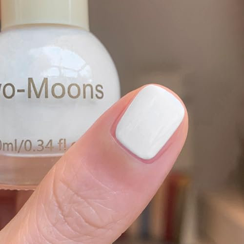 White Nail Varnish - 10ml Milky White Nail Polish - Classic nail polish white No UV Light Needed - Long Lasting Chip Resistant Pure whitE nail polish Quick Dry French DIY Nails Art Manicure At Home