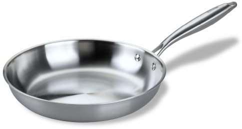 Fackelmann Vita3 Sartén Inoxidable 28 cm, Acero Inoxidable Triply con Triple Fondo Difusor, Sin Antiadherente, Sin PFA, Apta para Inducción, Gas, Vitro y Horno, Sellado Perfecto, Lavavajillas
