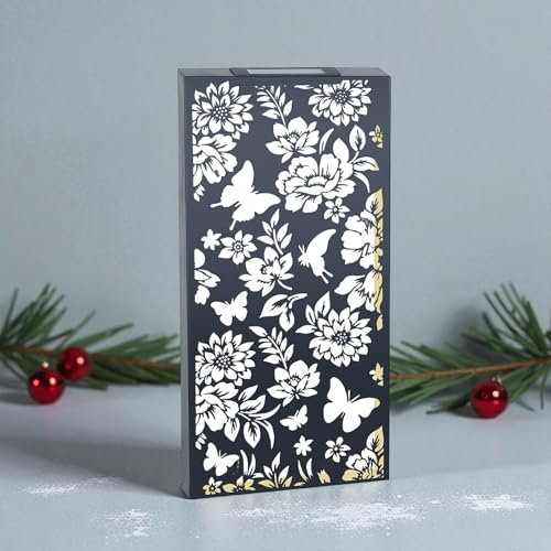 Epsom Door Handle Large & Narrow Solar Wall Panel Collection – Outdoor Warm LED Garden Wall Art in Birds or Butterfly Designs (Large – Butterfly Design 60cm x 30cm x 5cm)
