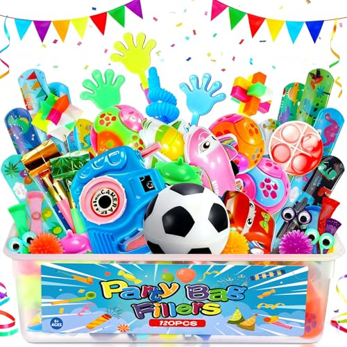 120 Stücke Mitgebsel Kindergeburtstag mit Aufbewahrungsbox - Adventskalender Füllung, Mitbringsel Weihnachten Geschenke, Give Aways Gastgeschenke - Spielzeug ab 3 Jahre, Kleine Geschenke für Kinder