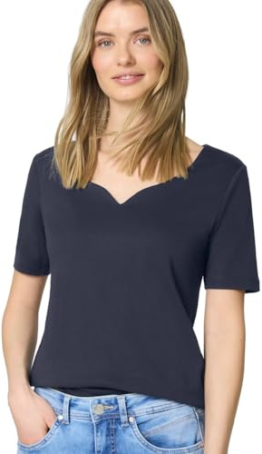 Damen Basic T-Shirt mit Herzausschnitt