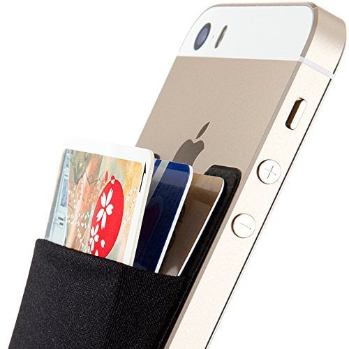 Sinjimoru Sinji Pouch Basic 2 Étui Portefeuille à Coller avec Porte-Cartes et Pince à Billets pour Android Noir