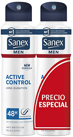 Sanex Déodorant Homme Activ Control 200 ml - Lot de 2