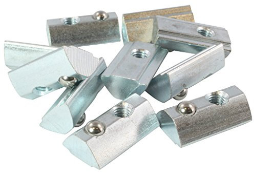 100x Nutenstein V 8 St Nut 8 - Typ I - M5 mit Steg, Federkugel, Stahl verzinkt