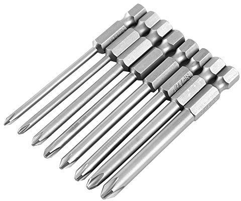 Set de 8Pcs 75mm 1/4 Embouts de Vissage Magnétique Extension Tournevis Queue Hexagonal Tête Croix pour Tournevis, Forets, Perceuses