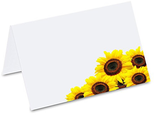 PRICARO Tischkarten Sonnenblume, gelb, 50 Stück