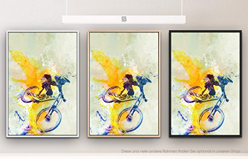 Paul Sinus Art MTB DH 90x60cm auf Leinwand im Schattenfugenrahmen Weiss