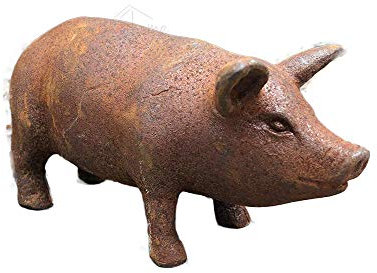 Darthome Ltd Cast Iron Pig Outdoor Farm Garden Patio Lawn Sculpture Statue Animal Ornaments (Small)