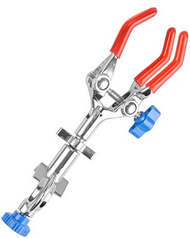 stonylab 3-Diente Abrazadera Giratoria, Durable de 3-Prong Abrazadera Ajuste, Multiusos 360° Abrazadera de Laboratorio Swivel Clamp con Revestimiento de Goma y Cabeza de Jefe, para Uso en Laboratorio