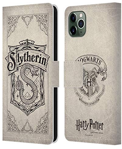 Head Case Designs Licenciado Oficialmente Harry Potter Pergamino Slytherin Sorcerer's Stone I Carcasa de Cuero Tipo Libro Compatible con Apple iPhone 11 Pro MAX