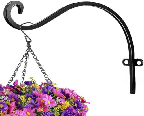 Garden Mile® 8 Hanging Basket Hook Garden Flower Basket Hanger Outdoor Bracket for Bird Feeders Garden Plant Hanger for Solar Lights & Wind Chimes Wall Mounted Bracket for Lanterns