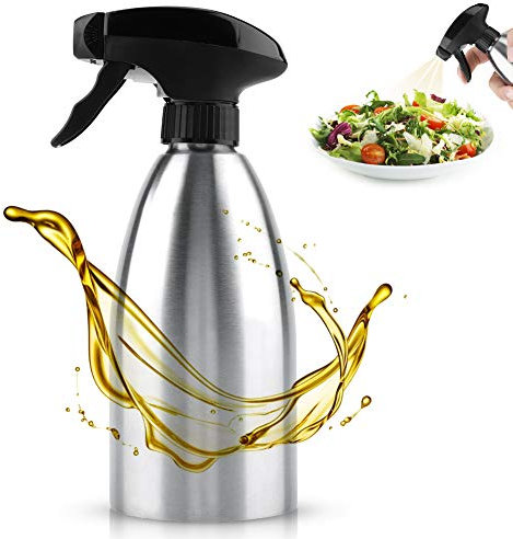 ANGGREK 500ml Oliera Spray da Spruzzatore Olio Acciaio Oliera Spray Nebulizzatore Spruzzatore Olio da per Pasta, Barbecue,
