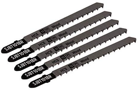 Sealey SJBT101BR 100mm 10tpi Jigsaw Blade Hard Wood Downward Cut - Pack of 5