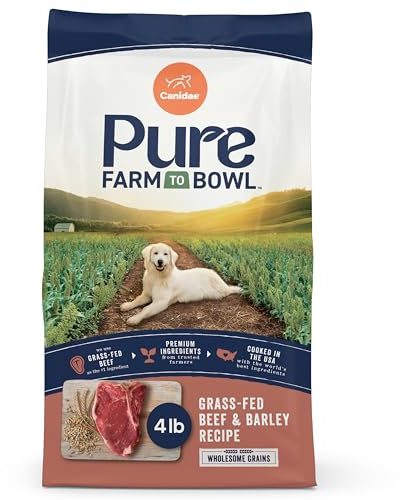 Canidae Pure Farm to Bowl Grass-Fed Beef & Barley Dry Dog Food, Adult, 4lb