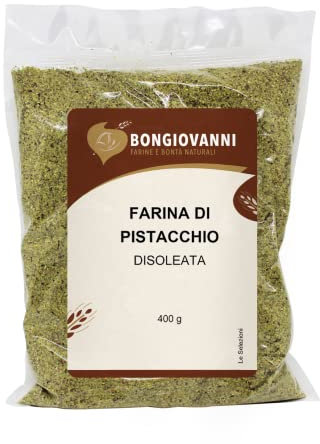 BONGIOVANNI FARINE E BONTA' NATURALI Farina di Pistacchio Disoleata 400g Keto, Lowcarb, basso contenuto di carboidrati