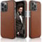 LOHASIC Compatible with iPhone 13 Pro Max Case, Luxury Leather Slim Business Classic Elegant Cover Shockproof Protective Phone Cases Designed for iPhone 13 Pro Max 5G 6.7 inch - Brown