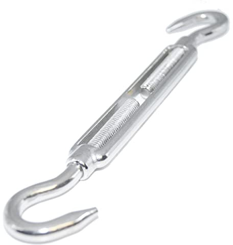 Spannschloss M10 Form B Haken-Haken 2 Stück Edelstahl EN 1.4401 Spannschraube A4 NIRO, Nirosta