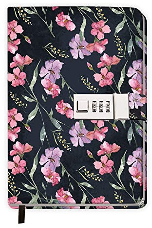 Trötsch Tagebuch mit Zahlenschloss Flowers: Notizbuch Bullet Journal