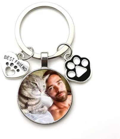 Porte Clé Photo Personnalisé,Porte Clef Photo Personnalisable,Porte-clés Personnalisé,Porte Clé Chat,Porte Clef Personnalisable,Porte Clef Personnalisé Photo (Style B)