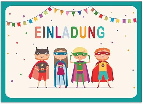 Pusteblume Grusskarten 20 Einladungskarten Kindergeburtstag: Superhelden Geburtstagseinladungen Einladungen Geburtstag Kinder Mädchen (20 Karten mit 20 passenden Umschlägen Briefumschlägen)