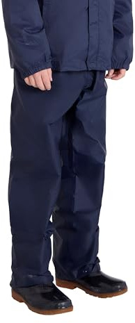 Mountain Warehouse Pakka Kids Waterproof Over Trousers - Taped Seams Rain Pants, Lightweight, Rip-Stop, Packaway Bag - for Spring Summer, Walking, Travelling Navy Teen Size 13 Years