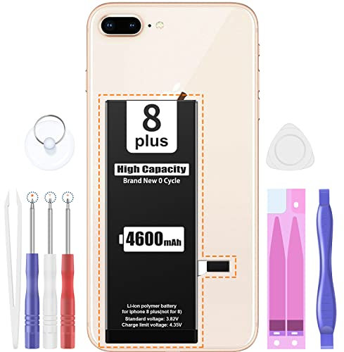 Battery for iPhone 8 Plus, ZMNT 5000 mAh Higher Capacity Li-ion Replacement Battery for iPhone 8 Plus Model A1864 A1897 A1898 with Complete Professional Repair Tools and Instructions