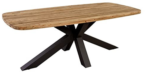 OUTLIV. Belgien Gartentisch 220x100cm, Aluminium/Teak in Anthrazit/Natur mit Schweizer Kante, für bis zu 8 Personen