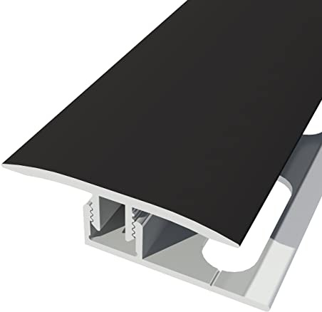 Barre de seuil + Base Joint Dilatation Aluminium Coloris (20) Noir Long 90 cm larg 3,5cm Ht 1cm