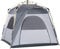 Outsunny Instant Pop Up Camping Tent, 4 Man Dome Tent with 4 Doors, Sewn-in Groundsheet, Carry Bag and Top Hook for Fishing Hiking Festival, Light Grey