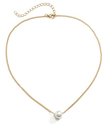 Necklace Pendant Minimalist Imitation Pearl Pendant Necklace For Women Thin Link Chain Neck Accessories Simple Party Gift friendship necklace Wedding Christmas for women