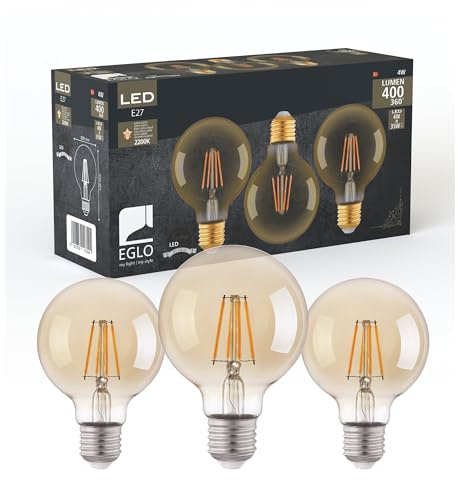 EGLO 3er Set LED Filament Lampen mit E27 Fassung