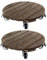 Lot de 2 bacs à plantes en bois, imperméables et robustes, faciles à déplacer avec roulettes verrouillables à 360°, pour plantes lourdes, pots de fleurs, objets lourds (rond, noyer, 30,5 cm P x 8,1 cm