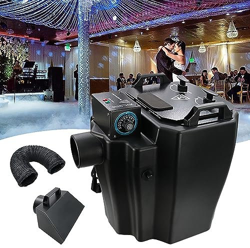 Máquina de Humo bajo con Efecto de Escenario para DJ con Tubo, máquina de Hielo seco, máquina de Niebla Baja, Temperatura Ajustable, área de Cobertura de 1614 pies², nebulizador de