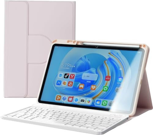 Tastatur Hülle für Huawei Matepad 11.5 2023, 360° Drehbare Magnetische Hülle mit Stifthalter, Abnehmbare Bluetooth-Tastatur (Deutsches QWERTZ Layout),Rosa