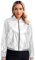 Alvivi Damen Glitzer Jacke Silber Bomberjacke Metallic Jacke Blazer Holographic Oberteil Karneval Kostüm Disco Party Tanzkostüm Silber XL