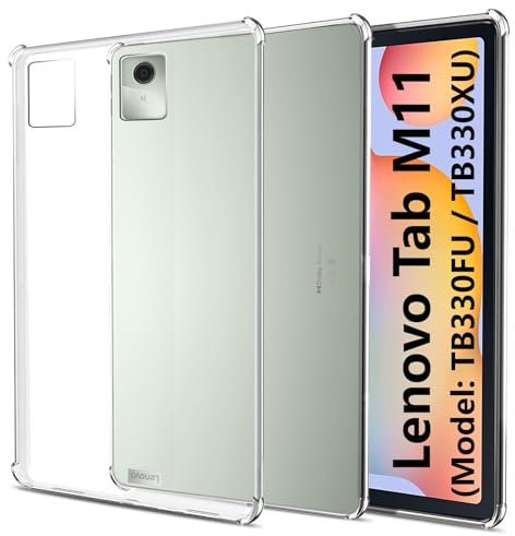easyBee Custodia compatibile con Lenovo Tab M11 (TB330FU/TB330XU), ultra sottile in silicone antiurto cover posteriore in TPU trasparente per tablet Tab M11 11, trasparente, TabM11-TB330