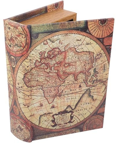 STOBAZA Boîte en forme de livre rétro pour bijoux, boîte décorative en bois pour étagères, boîte cachée pour bureau et maison, 21 x 30 x 7,5 cm