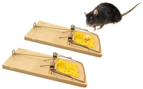 2 x Wooden Rat Traps | Reusable Rat Mouse Rodent Large Snap Traps | Traditional Large Wooden Rodent Traps Effective For Indoor/Outdoor Use