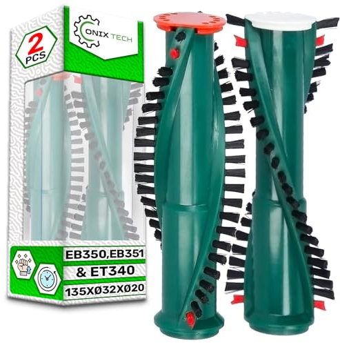 2 Pezzi Spazzole Rotanti per Vorwerk Folletto EB350 EB351 ET340 Aspirapolvere - Garanzia di 5 Anni - Onix Tech