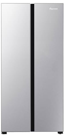 Fridgemaster MS83431ES Freestanding Slim American Side by side Door Fridge Freezer 445L, Total No Frost, Inverter compressor, Silver, 83.6Wx178.0Hx63.6D cm, 38dB low noise Energy Rating E