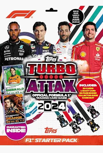 Topps Turbo Attax Formel 1 2024 - Starter Pack - enthält 20 Karten, darunter einen Verstappen Orange Dutch Lion LE und eine Piastri Emerald LE-Karte