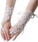 Keuyeo Kristall Spitze Mädchen Handschuhe Prinzessin Blumen Mädchen Handschuhe Spitze Fingerlose Handschuhe Handgelenk Manschetten Weiß Haken Finger Handschuhe Für Hochzeit