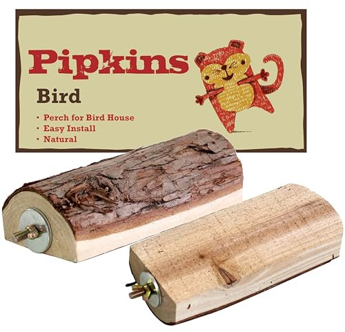 Pipkins Naturholz Sitzstange - 2er Pack - 17cm - Vogelsitzstange für Vogelkäfig