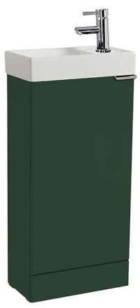 Milano 400mm Dark Green Bathroom Vanity Unit Chrome Pull Handle