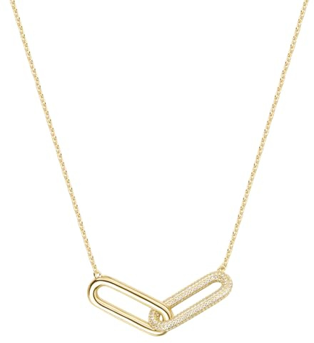 Rosato Bianca RZBI61 Women's Necklace in Gold-Plated Sterling Silver with Lobster Clasp and 312 Cubic Zirconia, Size: 44 cm