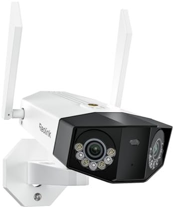 Reolink Duo 3 WiFi, 16MP Wi-Fi 6 Überwachungskamera Aussen WLAN mit 180° Panoramablick, Bewegungsspur, Dual-Lens WLAN Kamera Outdoor, 30m Farbnachtsicht, 24/7 Aufzeichnung, KI-Erkennung, IP67