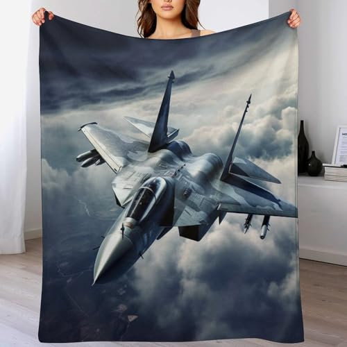 Airplane Kämpfer Decke, Flannel Tagesdecke Couchdecke Sesseldecke Wohndecke Vier Jahreszeiten Decke Kuscheldecke Sofadecke Mit Muster, （150×200cm）