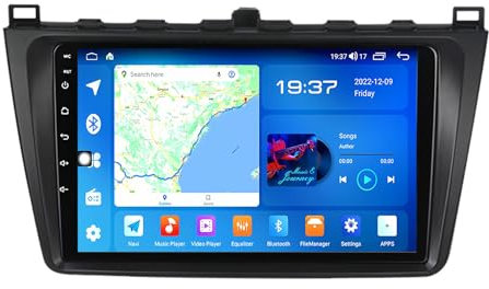 Android 11 Double Din Stereo Car Multimedia Radio For Mazda 6 2008-2012 9 Inch Double Din Car Stereo Head unit Support 4G WIFI Bluetooth Steering wheel controls Carplay(A600S 4G+WIFI 8-Core 6G 128G)